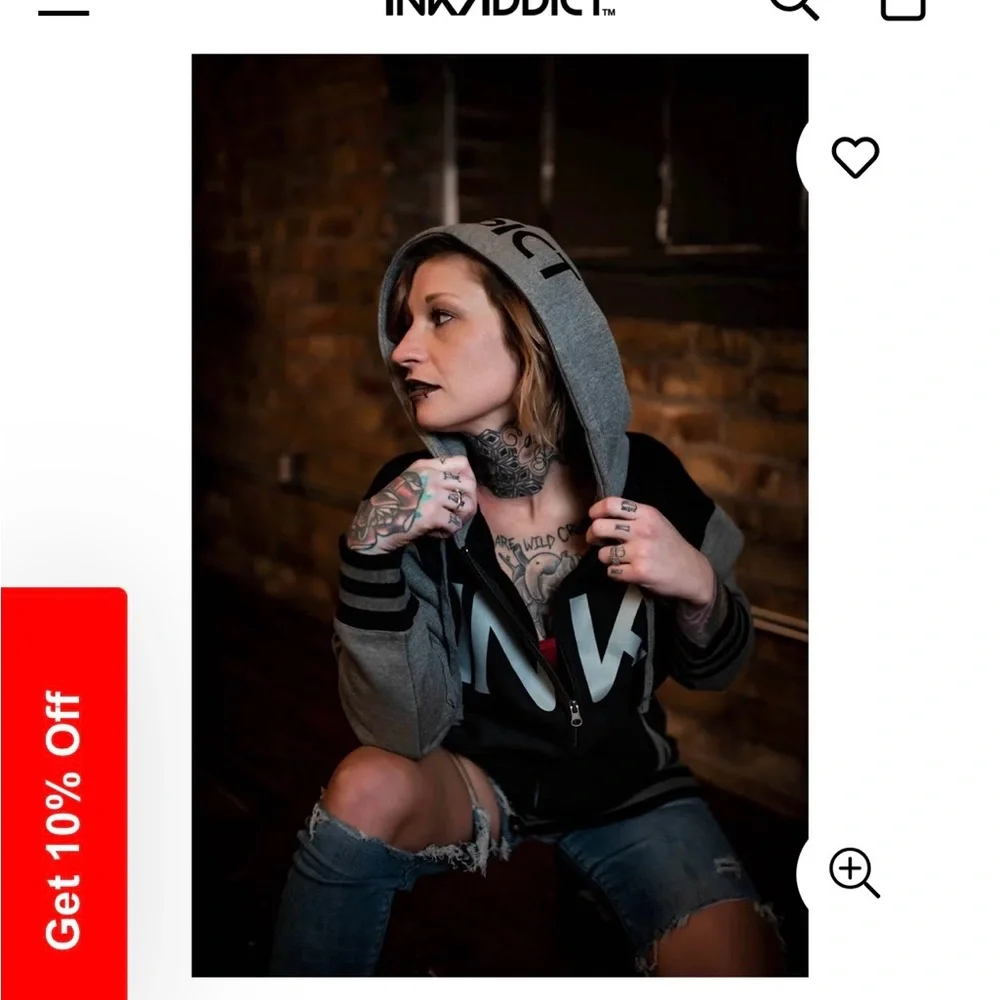 INK Addict Unisex Black and Gray Varsity Jacket - Picture 4 of 4